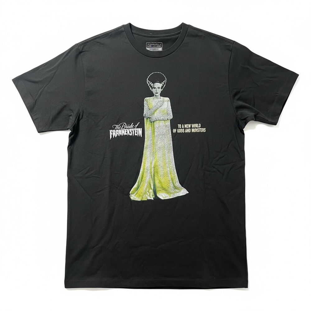 Universal Monsters Bride of Frankenstein Slim Fit T-Shirt Men XL Gray NWT
